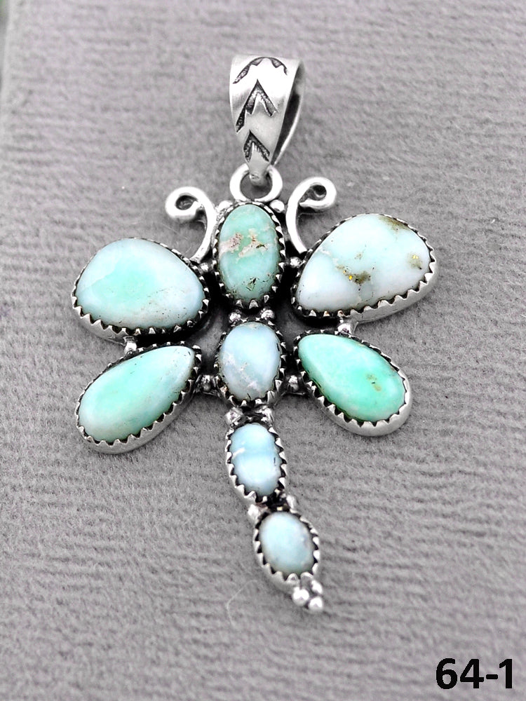 Southwest Handmade Paloma & Sterling Silver Dragonfly Pendants