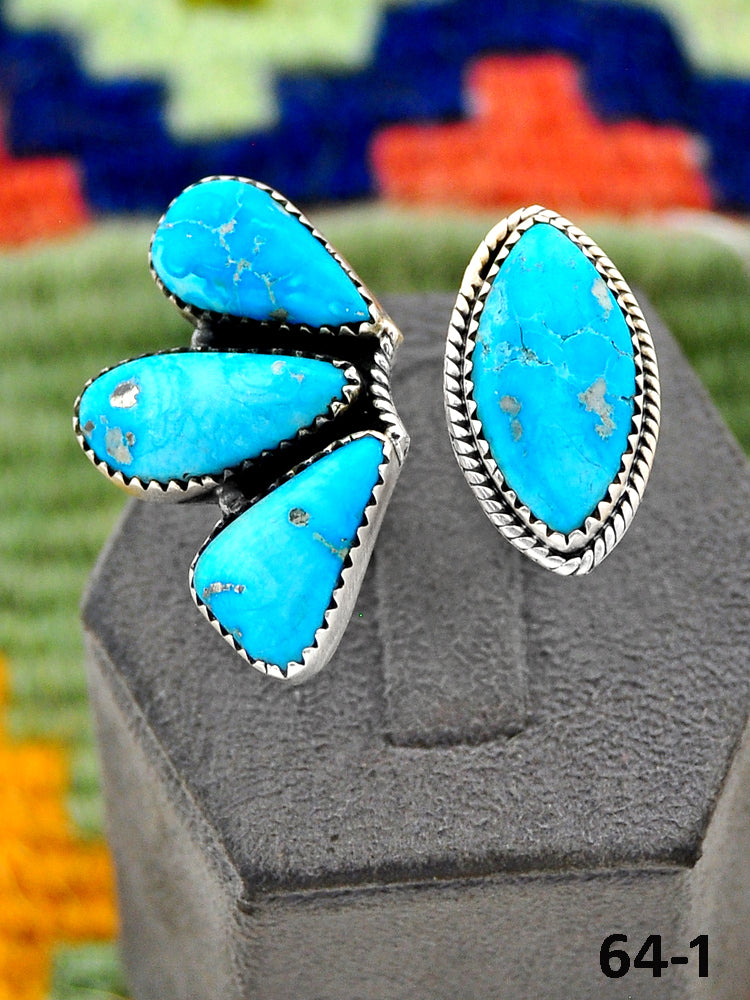 Southwest Handmade Sierra Bella Turquoise & Sterling Silver Adjustable Ring