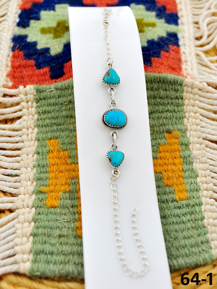 Southwest Handmade Santa Maria Turquoise & Sterling Silver Bracelet