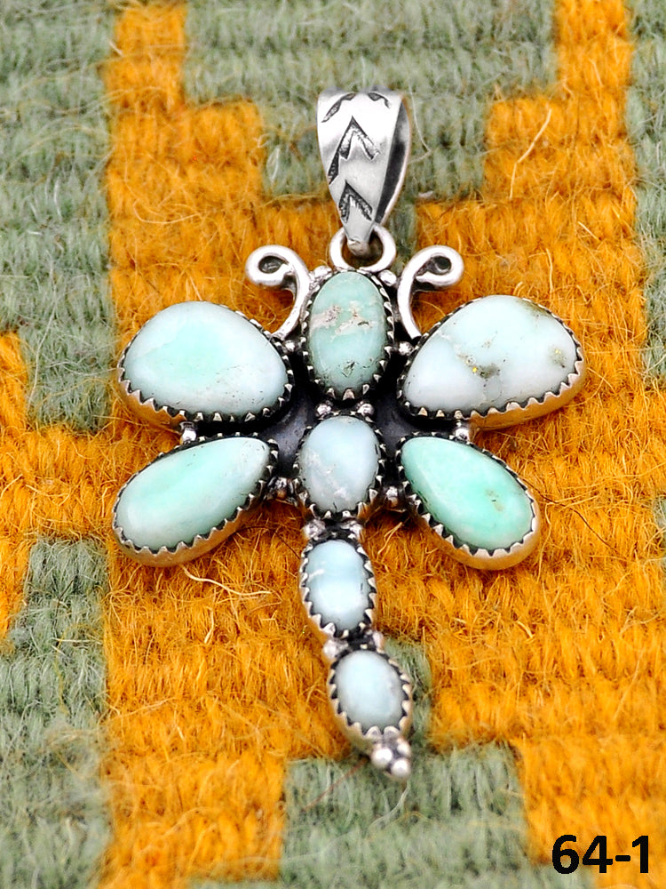 Southwest Handmade Paloma & Sterling Silver Dragonfly Pendants