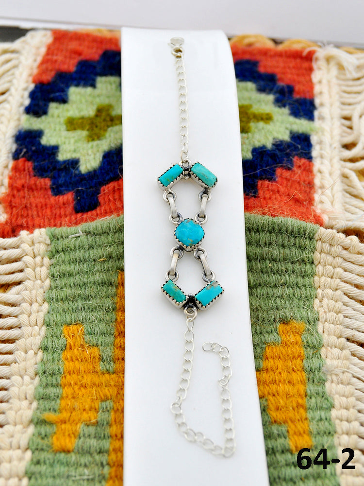 Southwest Handmade Santa Maria Turquoise & Sterling Silver Bracelet