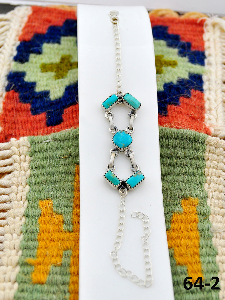 Southwest Handmade Santa Maria Turquoise & Sterling Silver Bracelet