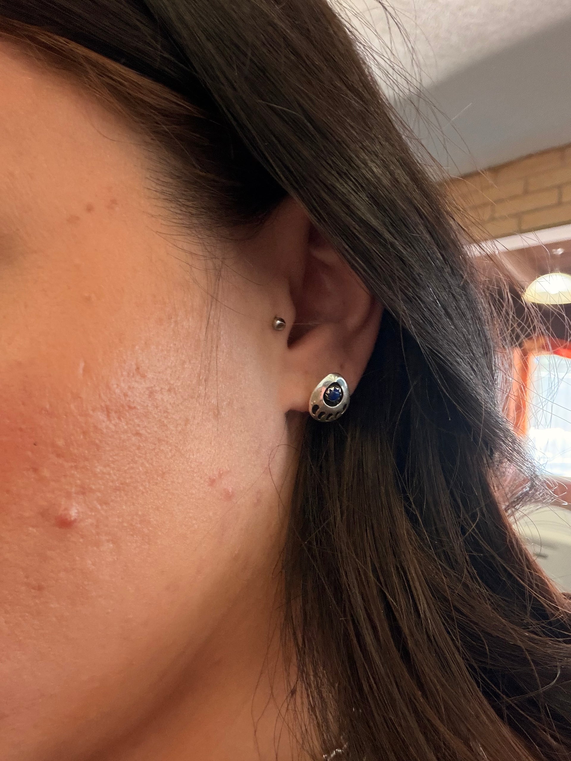 Navajo Handmade Sterling Silver Post Earrings