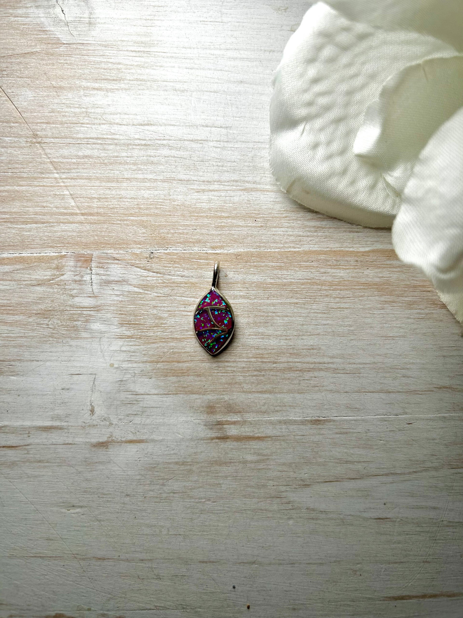 Navajo Made Opal & Sterling Silver Pendant