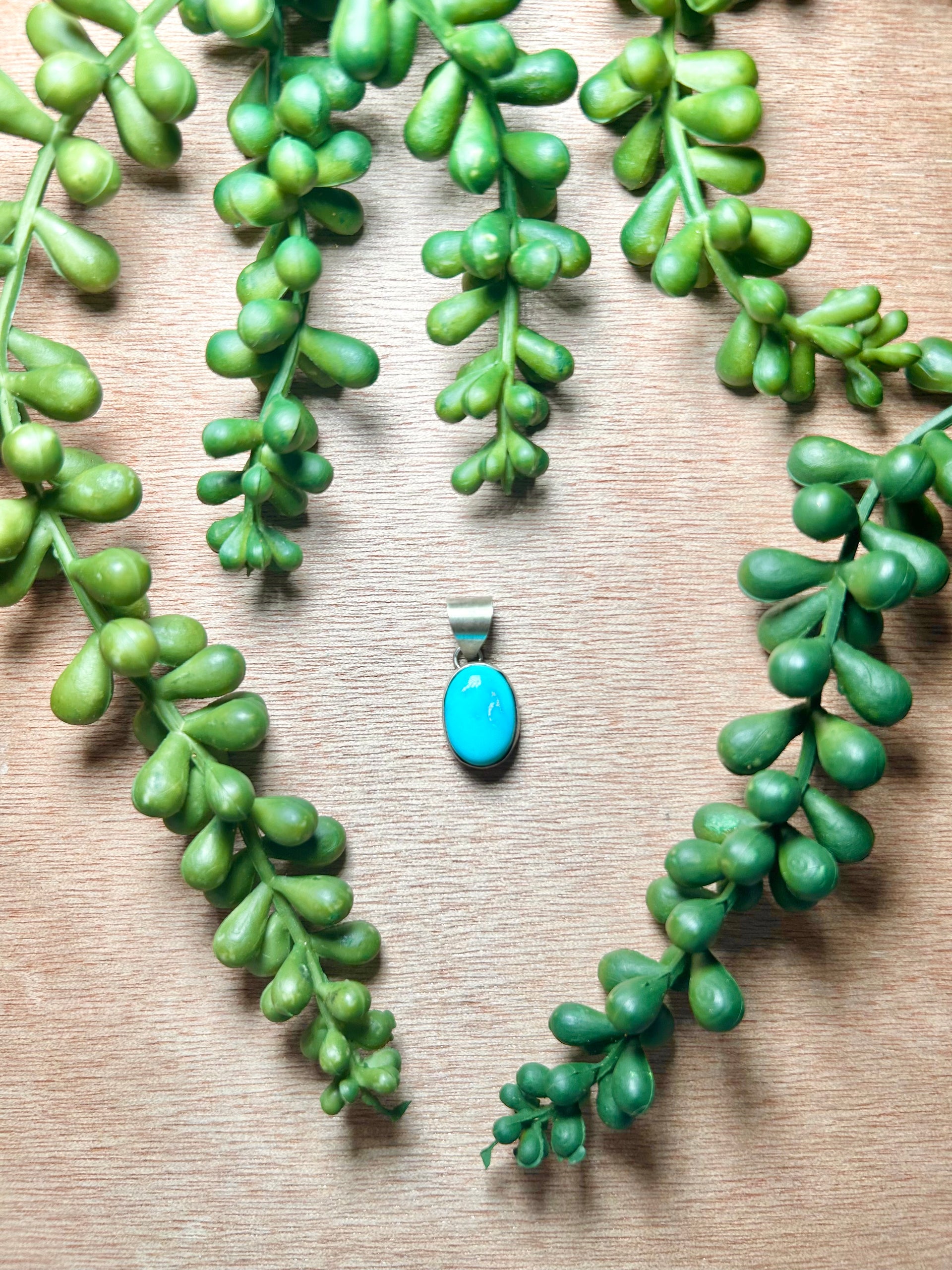 Navajo Made Blue Ridge Turquoise & Sterling Silver Pendant