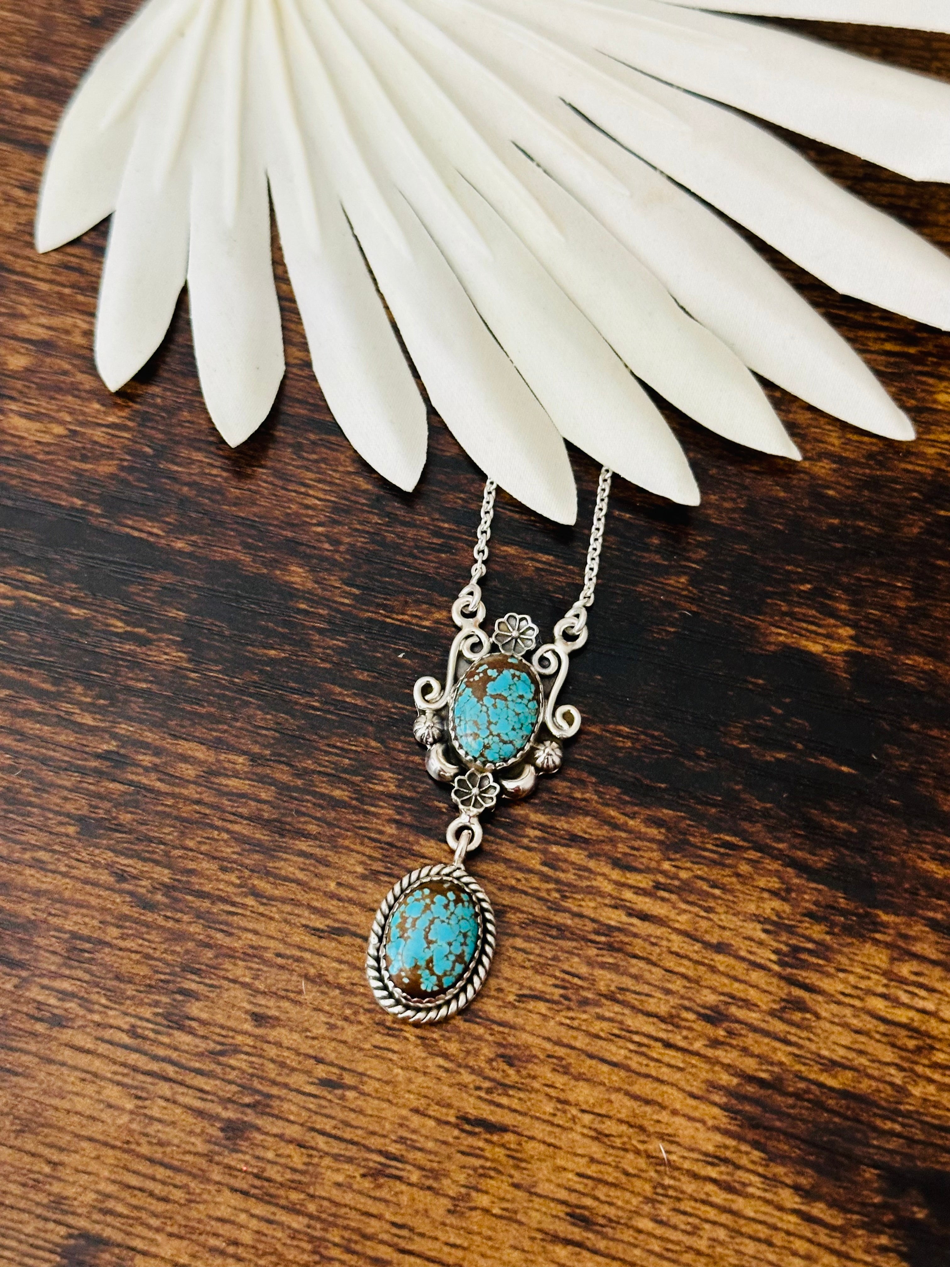 Southwest Made #8 Turquoise & Sterling Silver Necklace