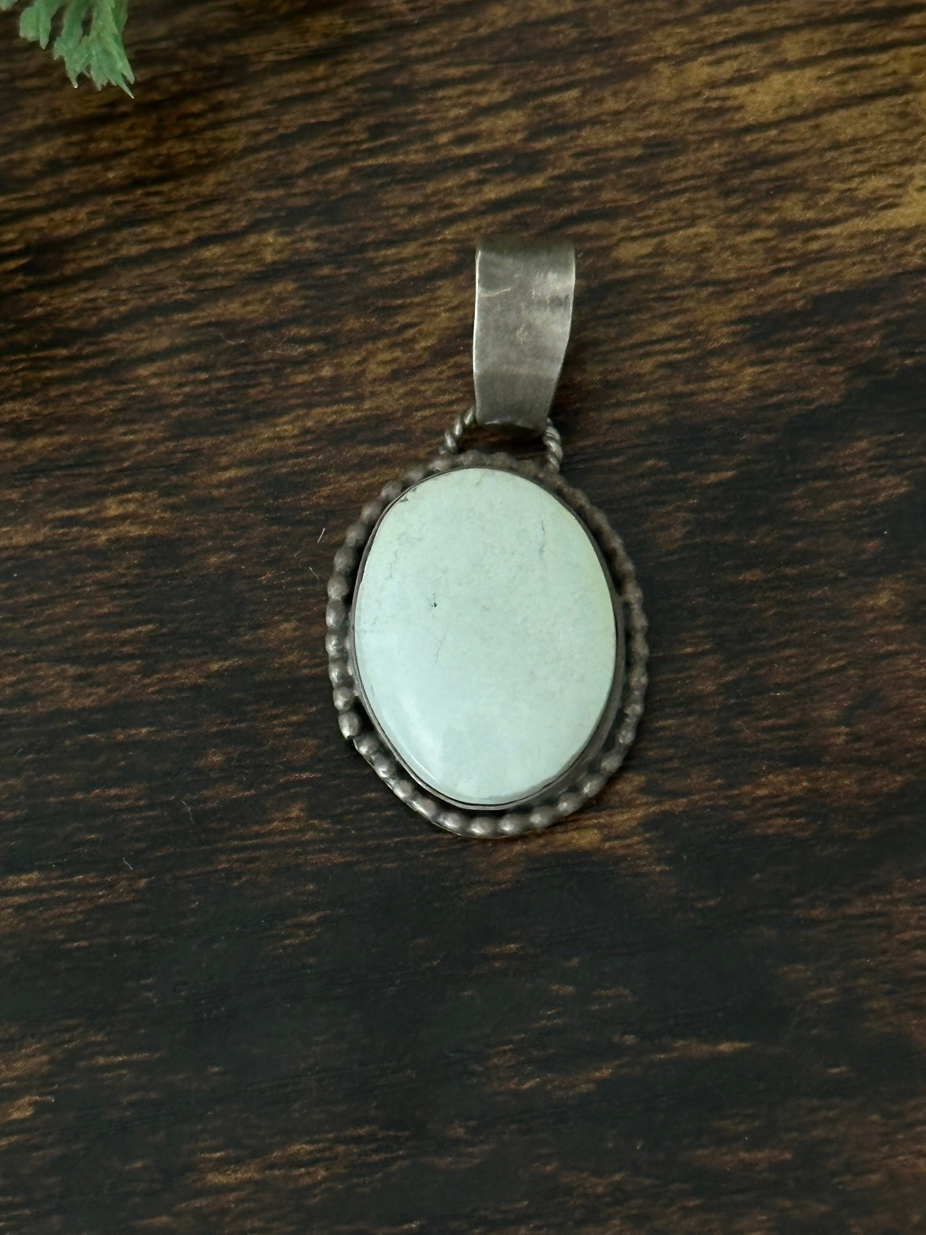 Navajo Made Ivory Creek Variscite & Sterling Silver Pendant