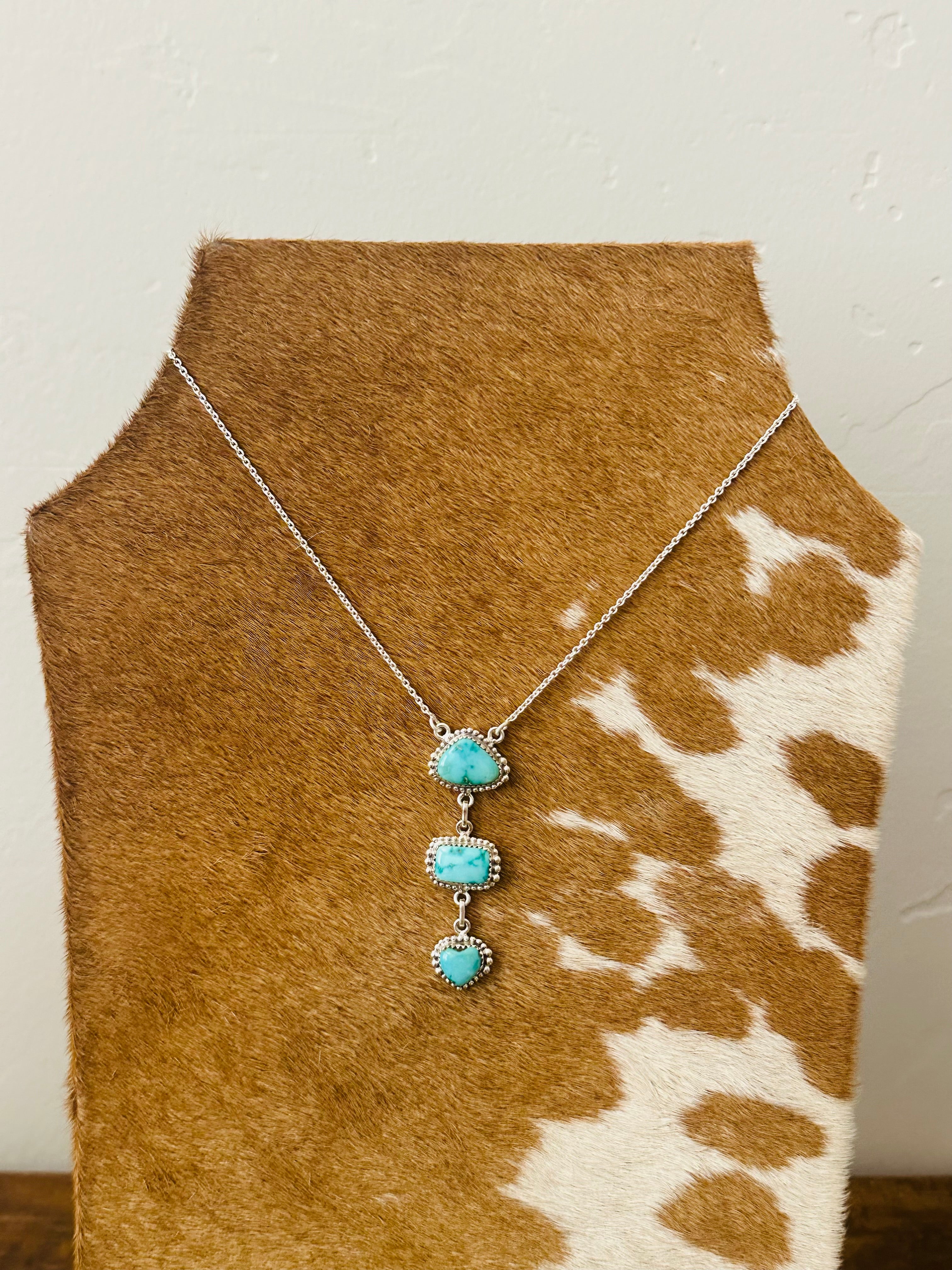 Southwest Made Sonoran Mountain Turquoise & Sterling Silver Necklace