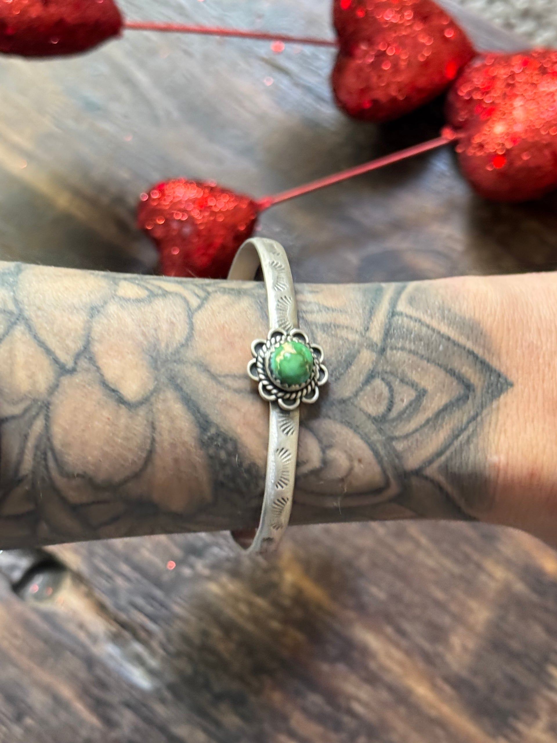 Southwest Sonoran Mountain Turquoise & Sterling Silver Cuff Bracelet