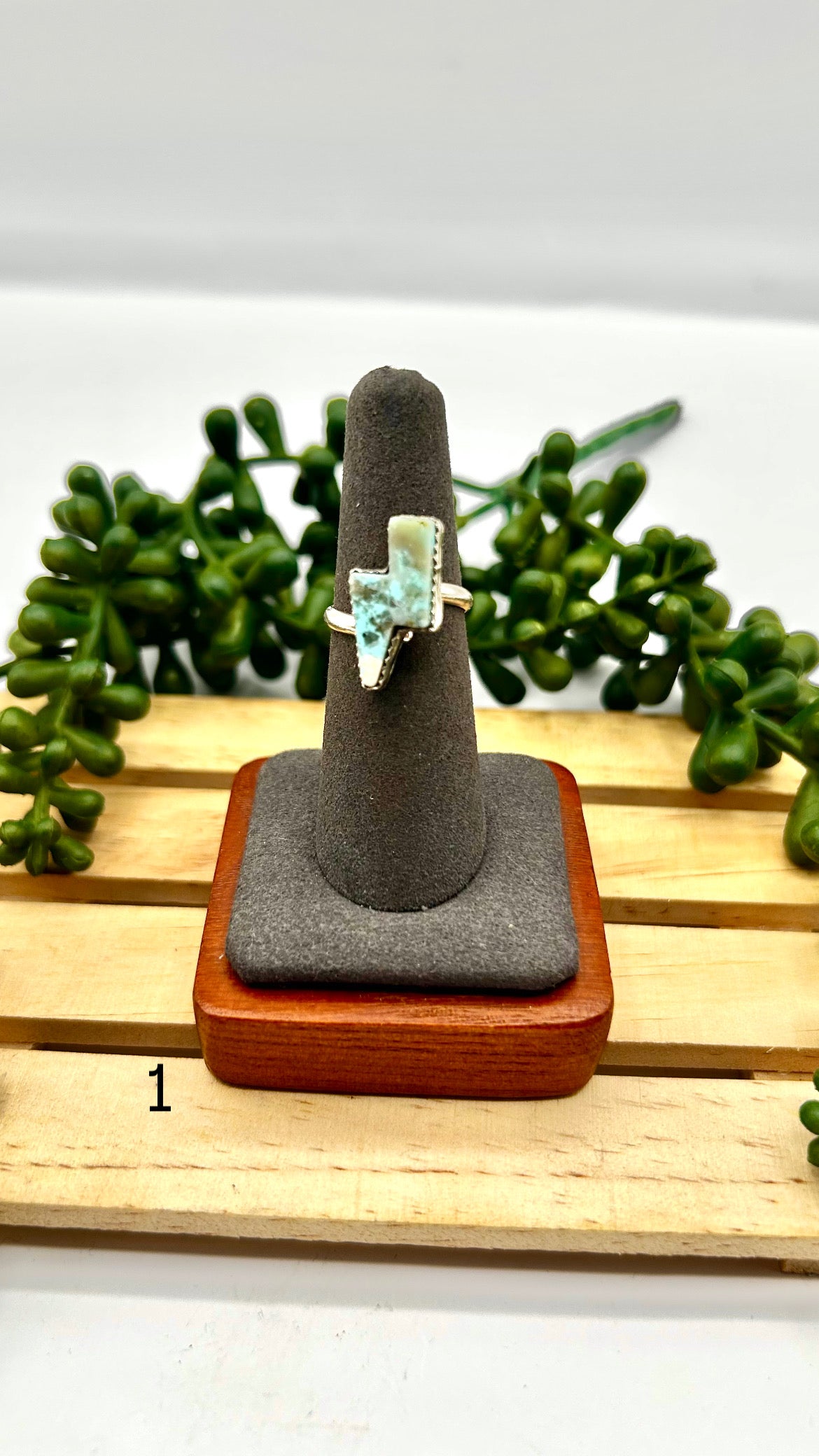 Navajo Made Kingman Turquoise & Sterling Silver Adjustable Ring