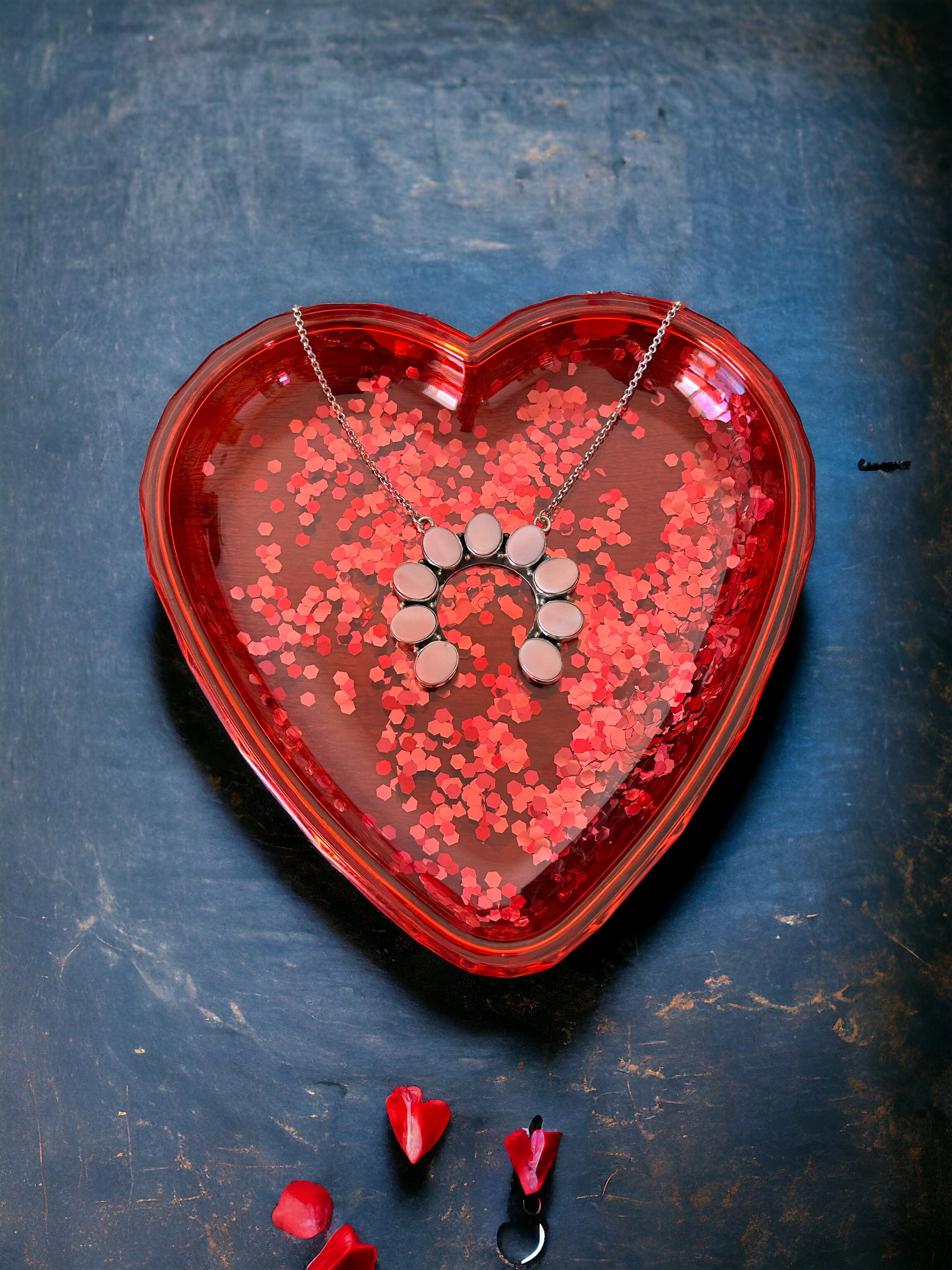 Southwest Handmade Pink Conch & Sterling Silver Naja Necklace