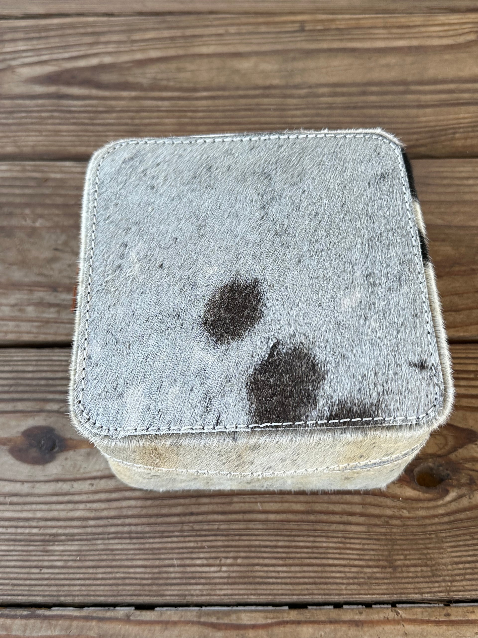 Genuine Leather Cowhide Jewelry Box