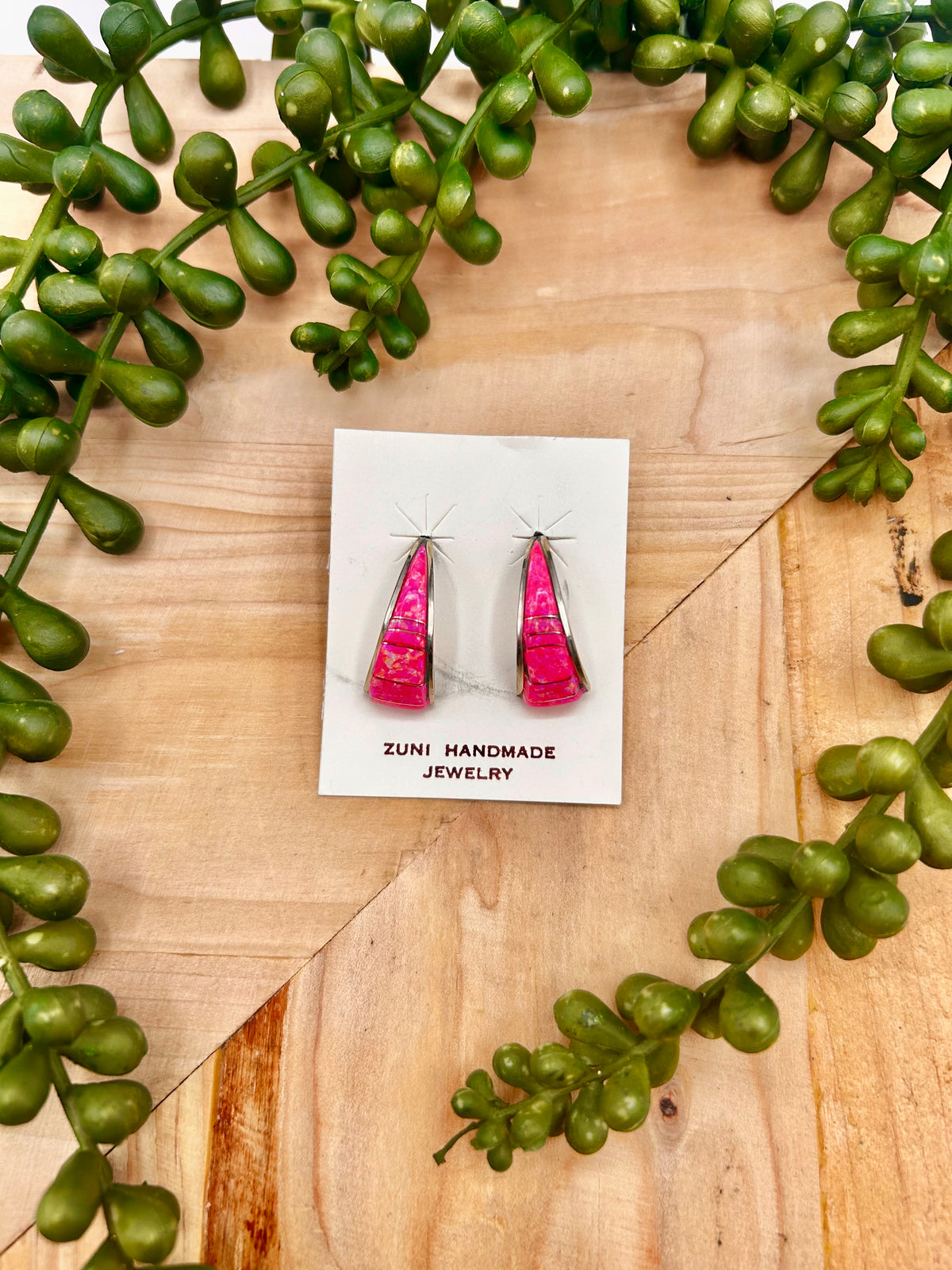 Zuni Made Opal & Sterling Silver Post Earrings