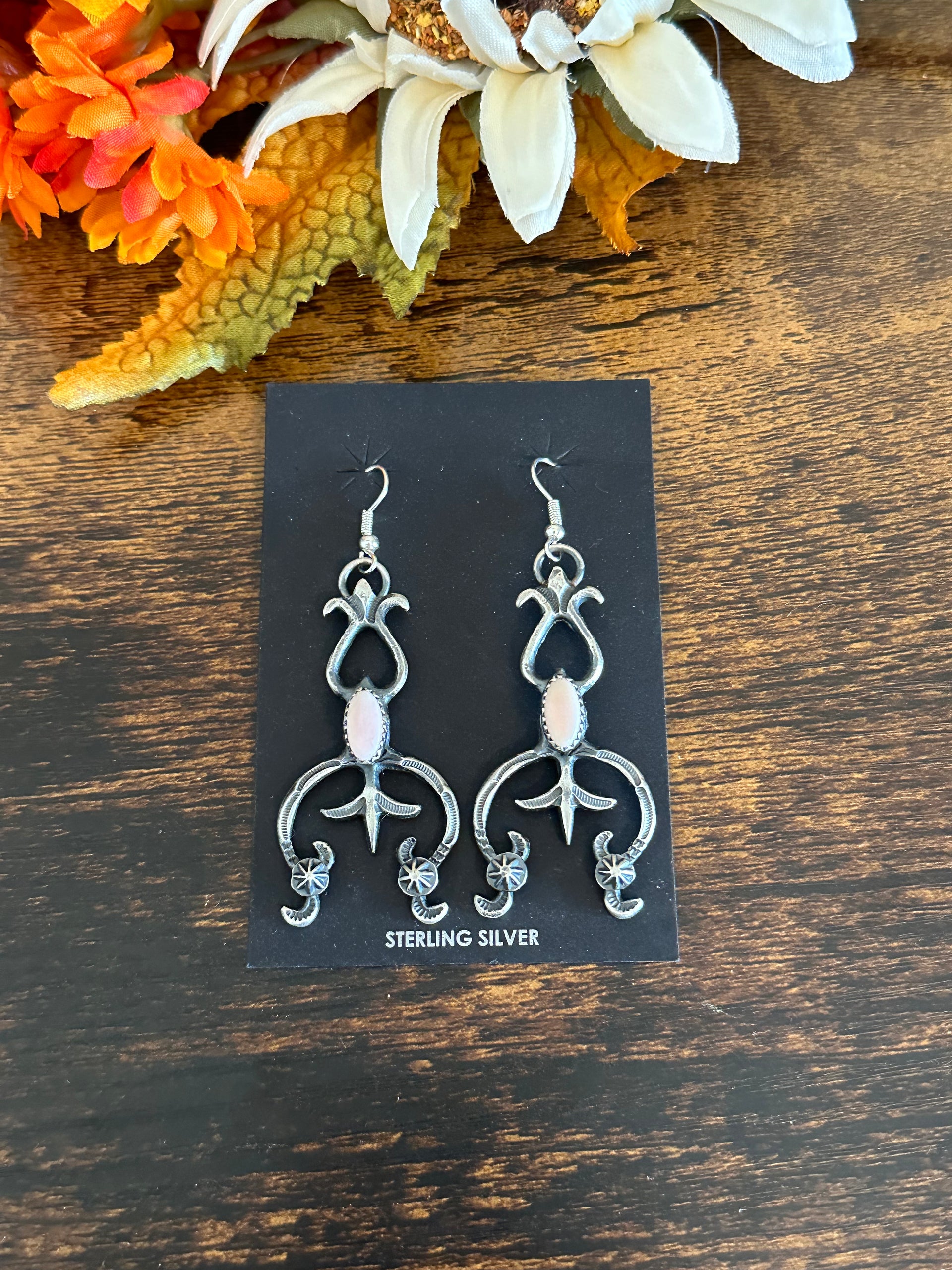 Kindale Billah Pink Conch & Sterling Silver Dangle Earrings