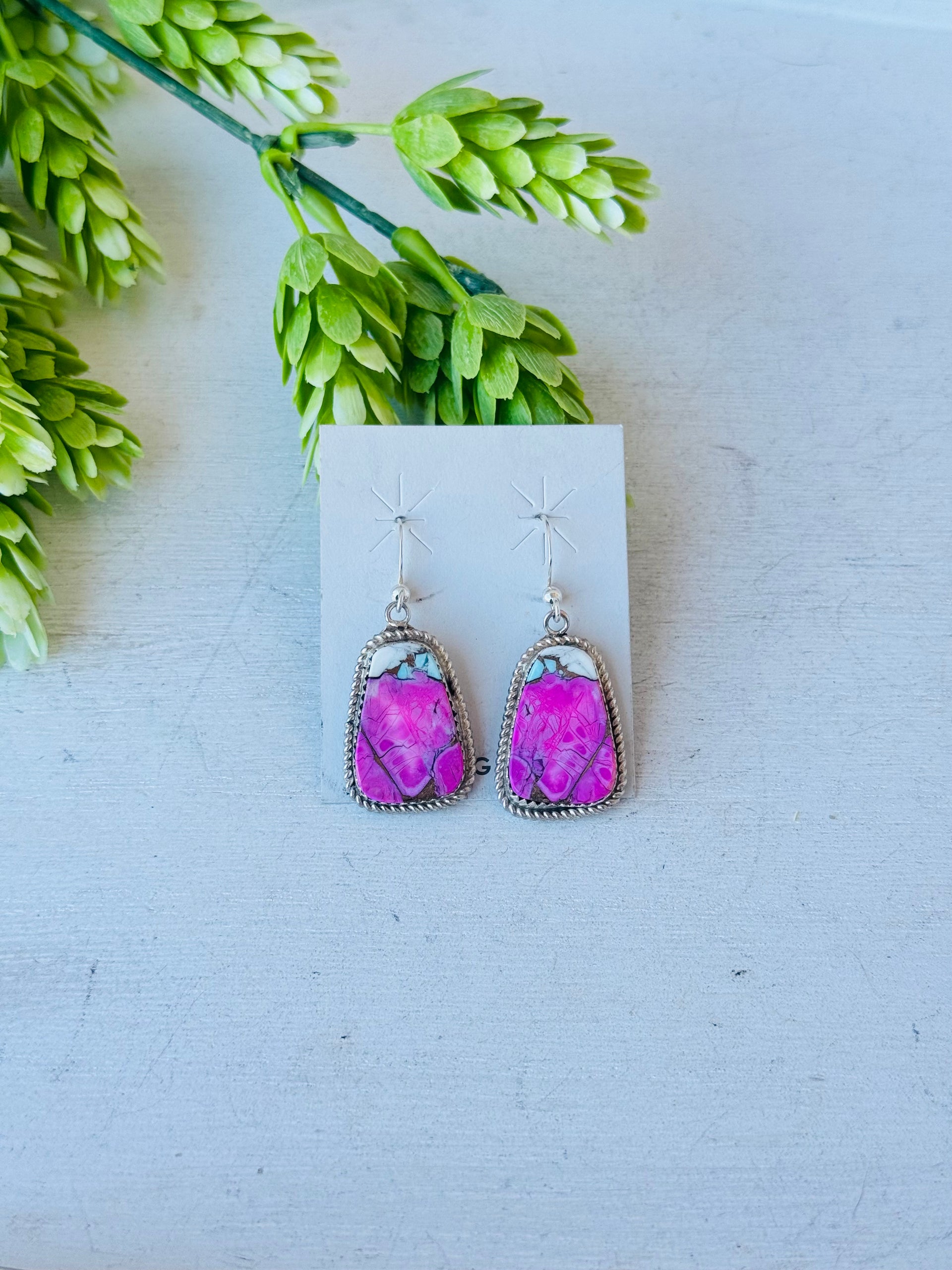 Gabi Jim Cotton Candy Composite & Sterling Silver Dangle Earrings