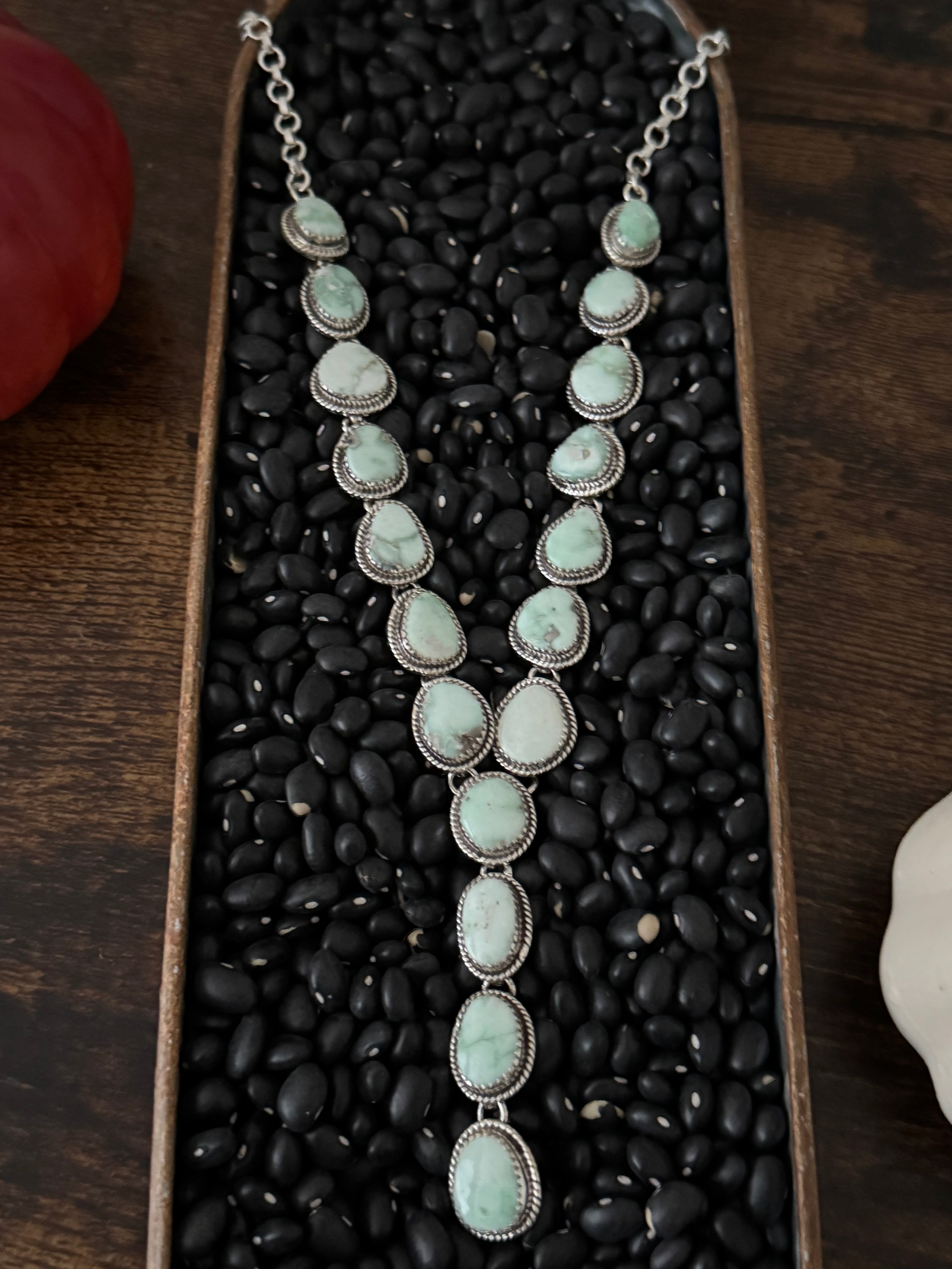 TTD Paloma Variscite & Sterling Silver Lariat Necklace