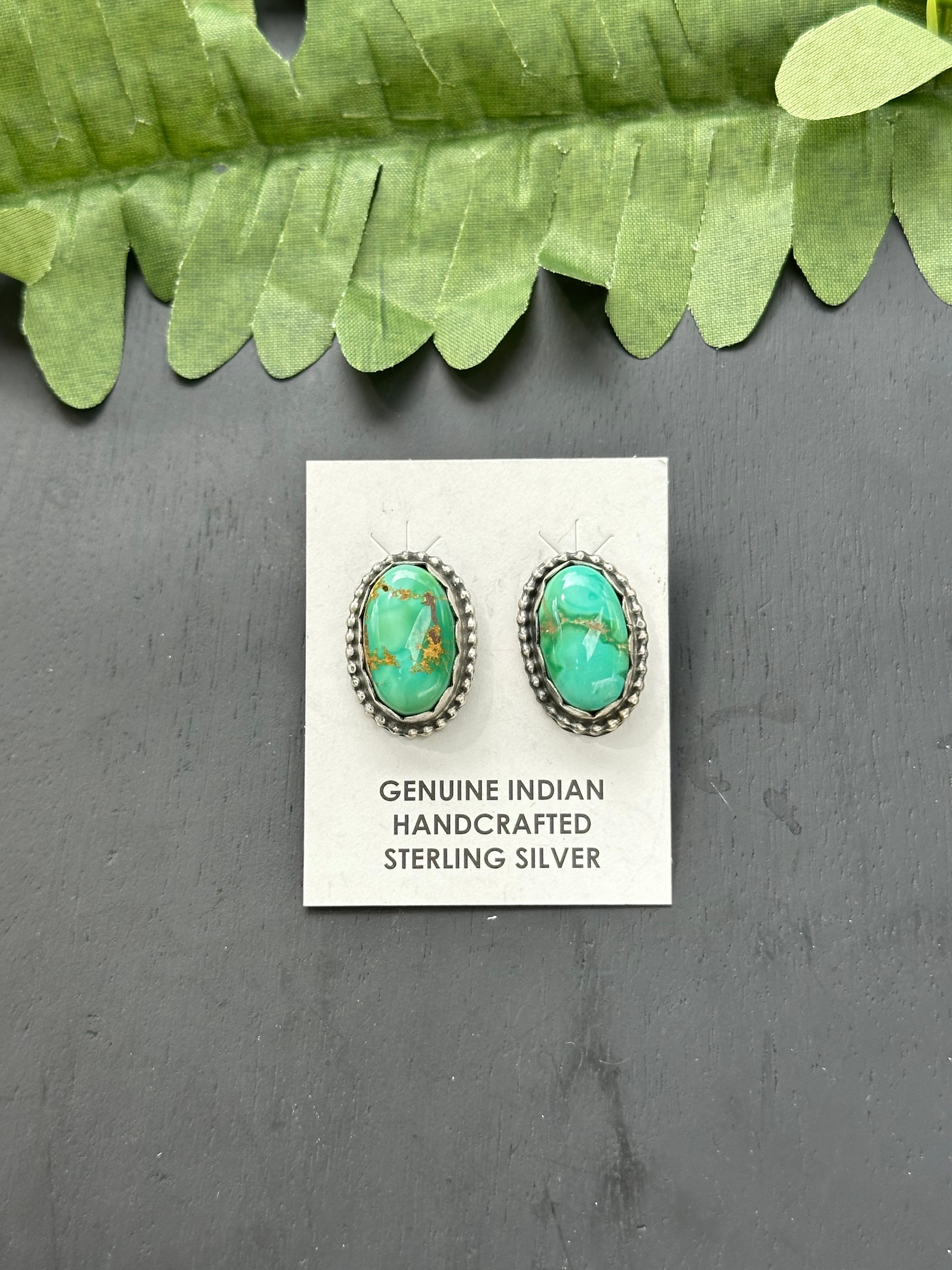 Timothy Yazzie Royston Turquoise & Sterling Silver Post Earrings