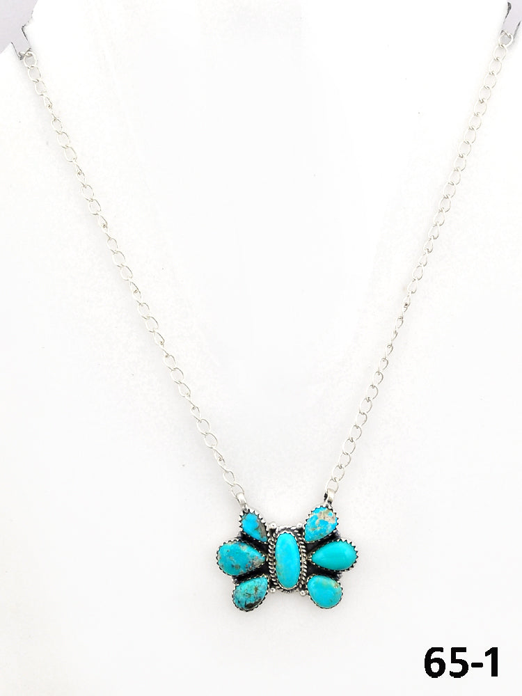 Southwest Made Campitos Turquoise & Sterling Silver Necklace