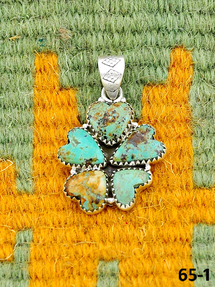 Southwest Made Cripple Creek Turquoise & Sterling Silver Pendant
