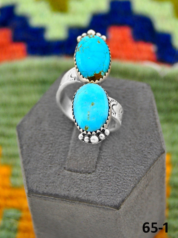 Southwest Handmade Sierra Bella Turquoise & Sterling Silver Adjustable Ring