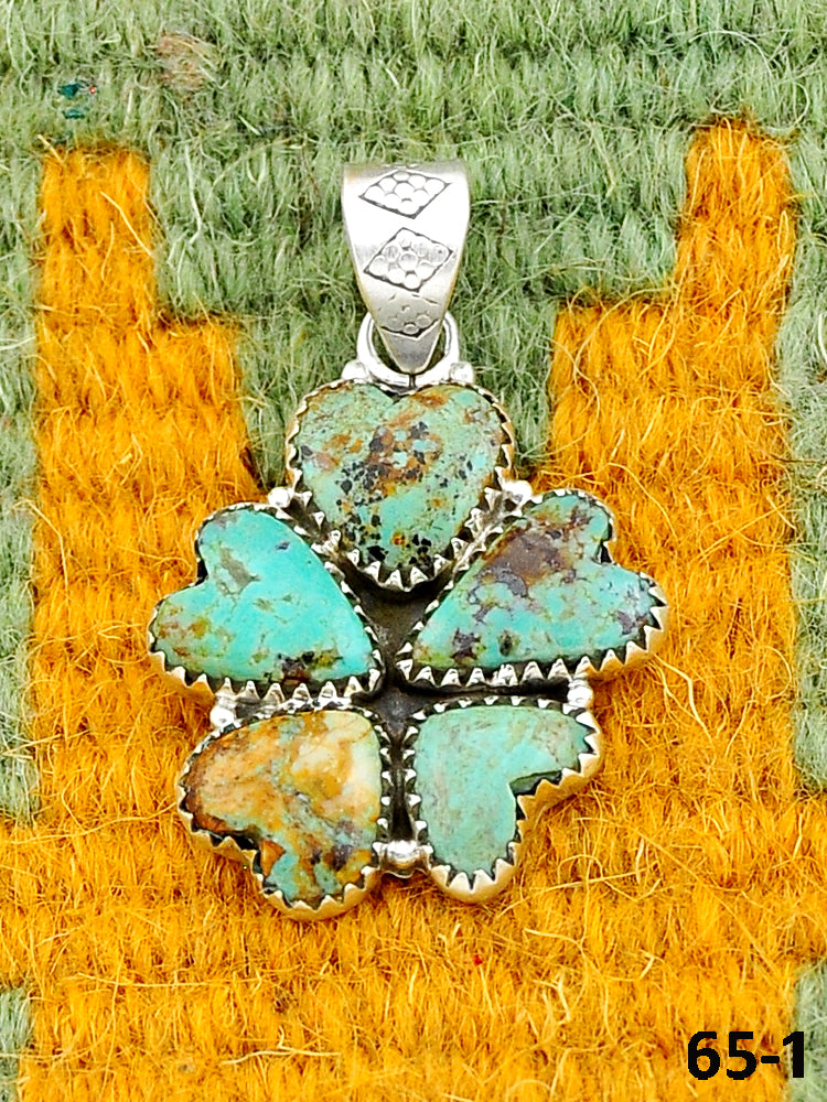 Southwest Made Cripple Creek Turquoise & Sterling Silver Pendant