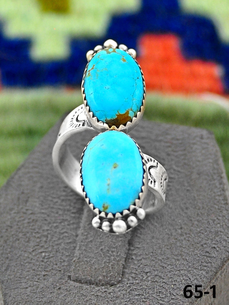 Southwest Handmade Sierra Bella Turquoise & Sterling Silver Adjustable Ring
