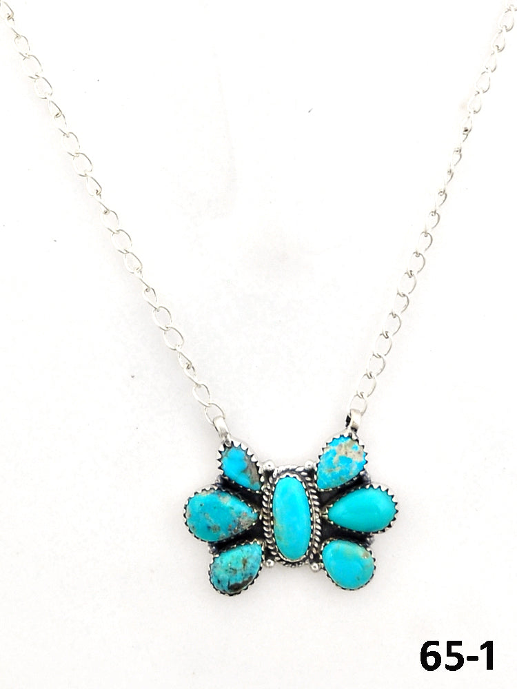 Southwest Made Campitos Turquoise & Sterling Silver Necklace