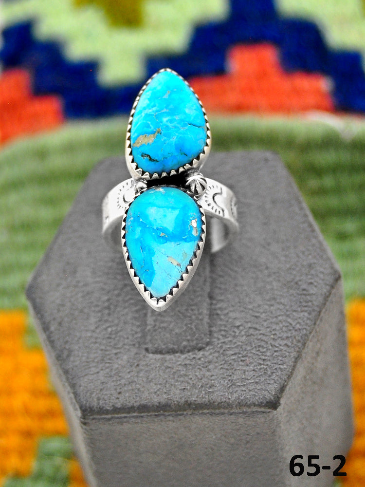Southwest Handmade Sierra Bella Turquoise & Sterling Silver Adjustable Ring