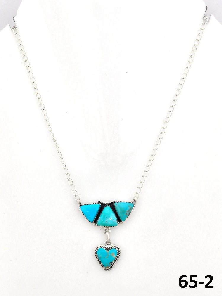 Southwest Made Campitos Turquoise & Sterling Silver Necklace