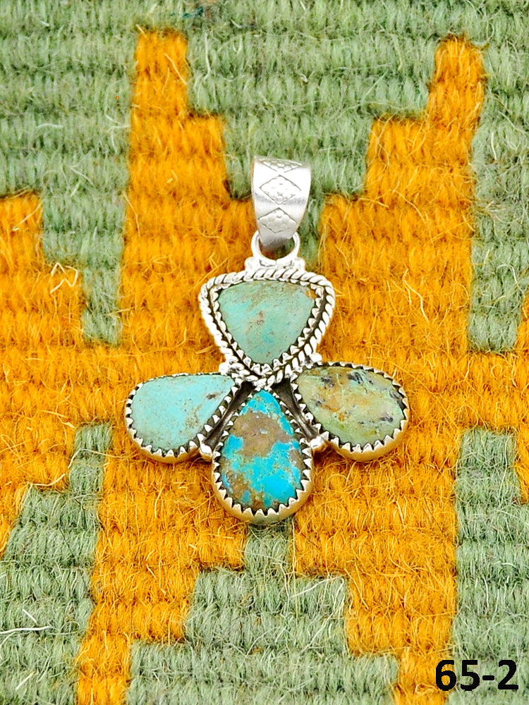 Southwest Made Cripple Creek Turquoise & Sterling Silver Pendant