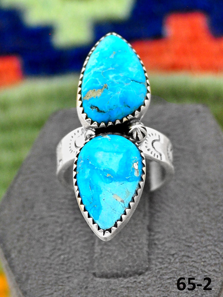 Southwest Handmade Sierra Bella Turquoise & Sterling Silver Adjustable Ring
