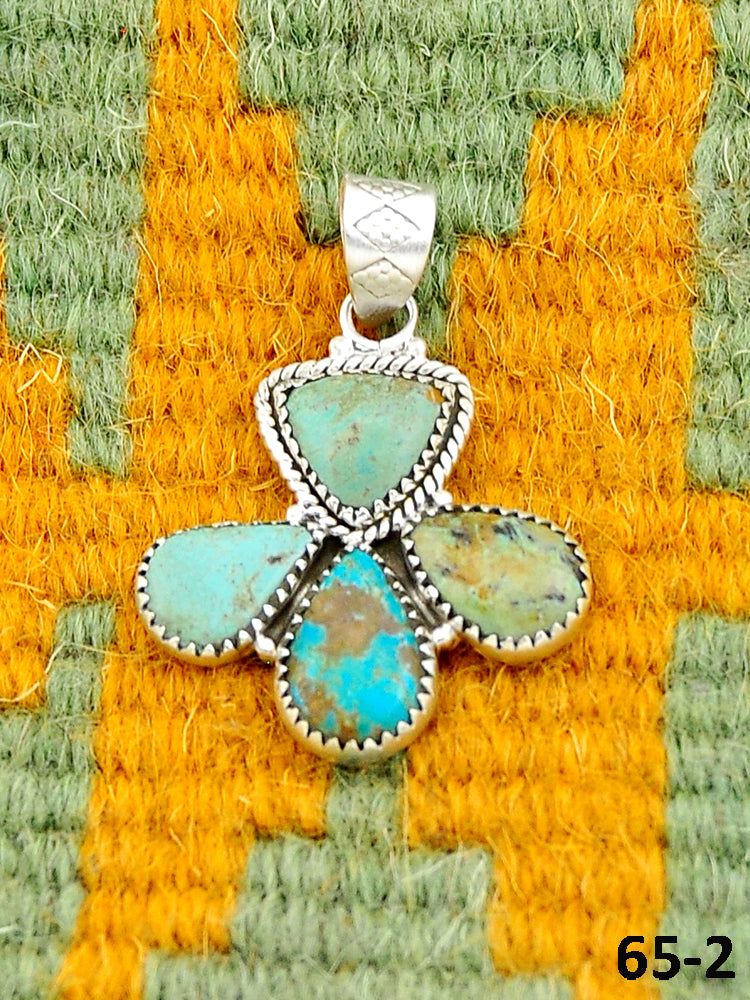 Southwest Made Cripple Creek Turquoise & Sterling Silver Pendant
