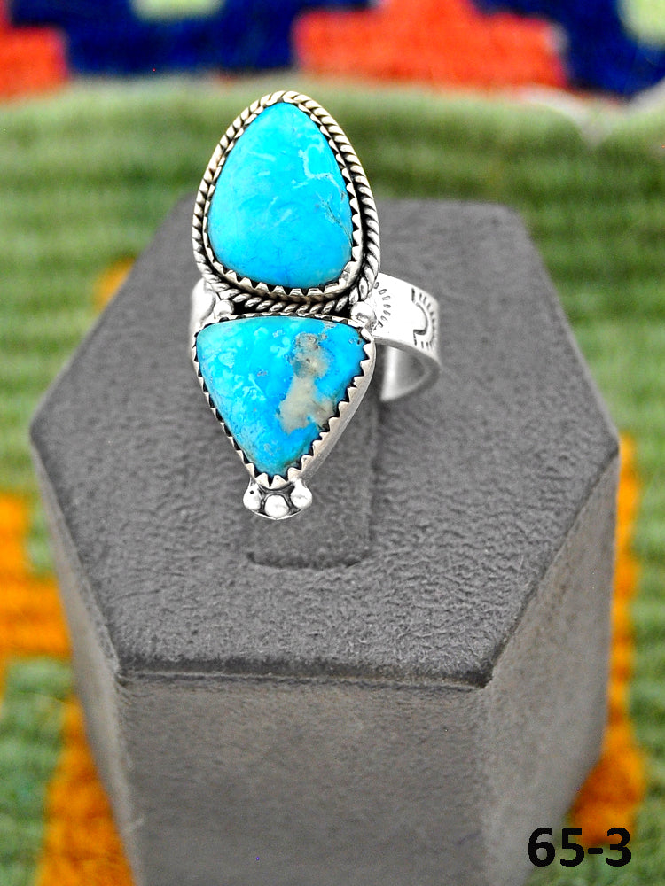 Southwest Handmade Sierra Bella Turquoise & Sterling Silver Adjustable Ring