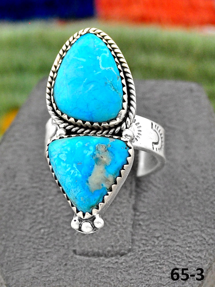 Southwest Handmade Sierra Bella Turquoise & Sterling Silver Adjustable Ring