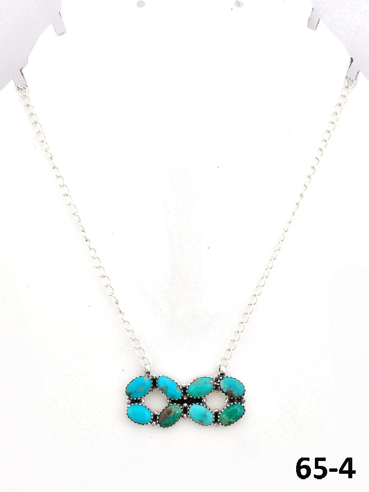 Southwest Made Campitos Turquoise & Sterling Silver Necklace 65-4