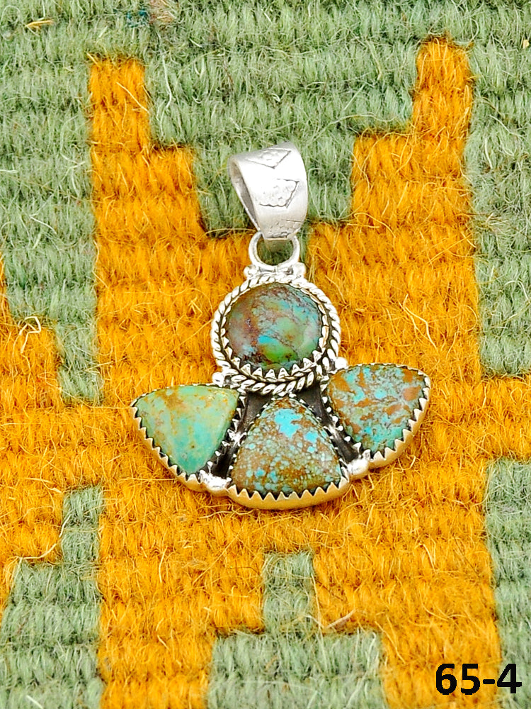 Southwest Made Cripple Creek Turquoise & Sterling Silver Pendant