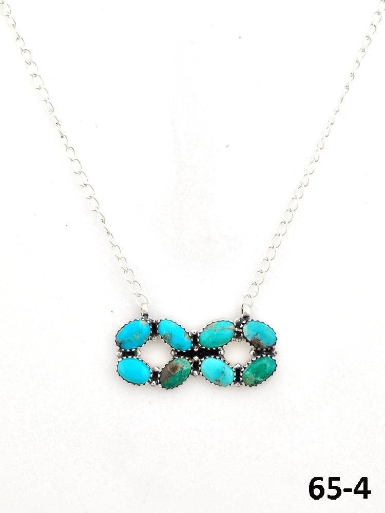 Southwest Made Campitos Turquoise & Sterling Silver Necklace 65-4