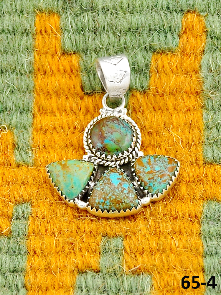 Southwest Made Cripple Creek Turquoise & Sterling Silver Pendant