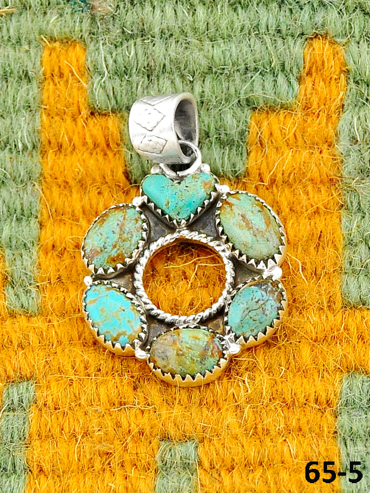 Southwest Made Cripple Creek Turquoise & Sterling Silver Pendant