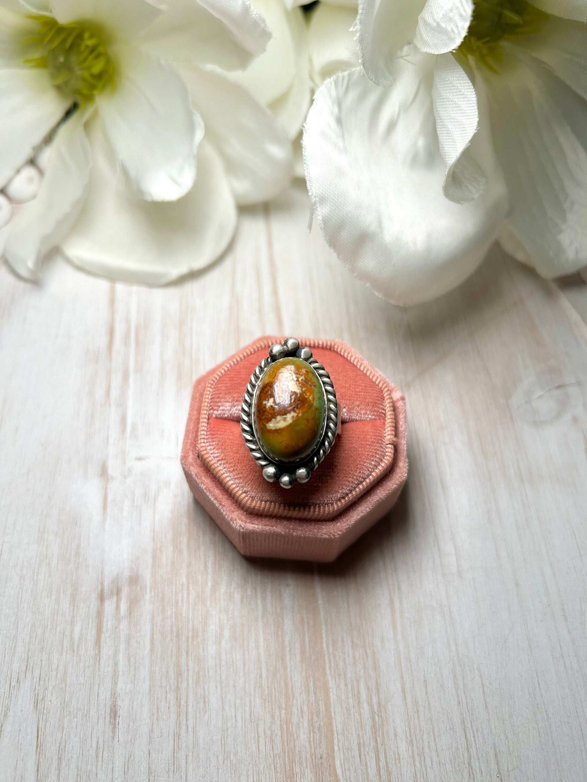 Zachariah David Evans Turquoise & Sterling Silver Adjustable Ring