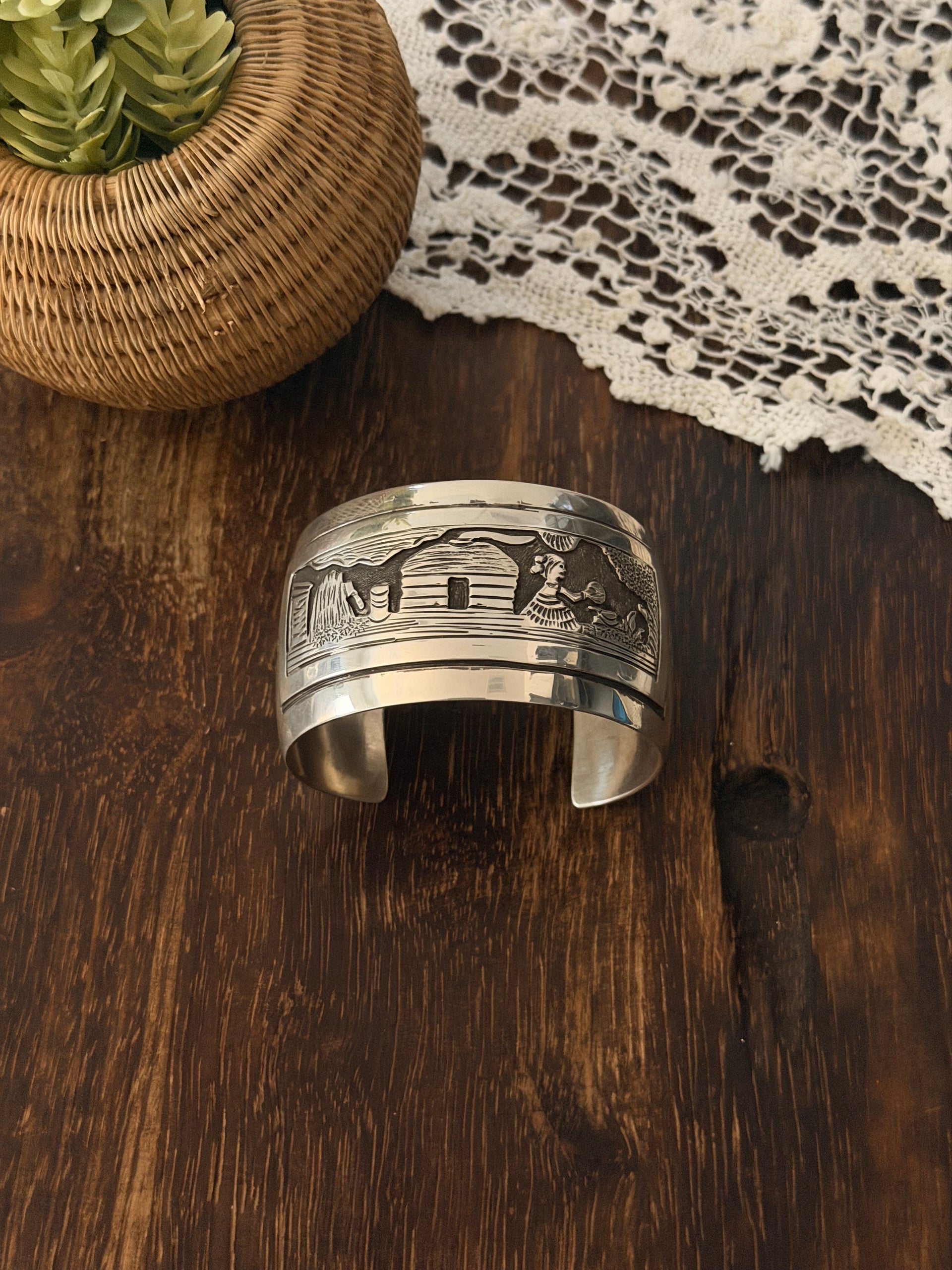 Tillie Jon Sterling Silver Story Teller Cuff Bracelet