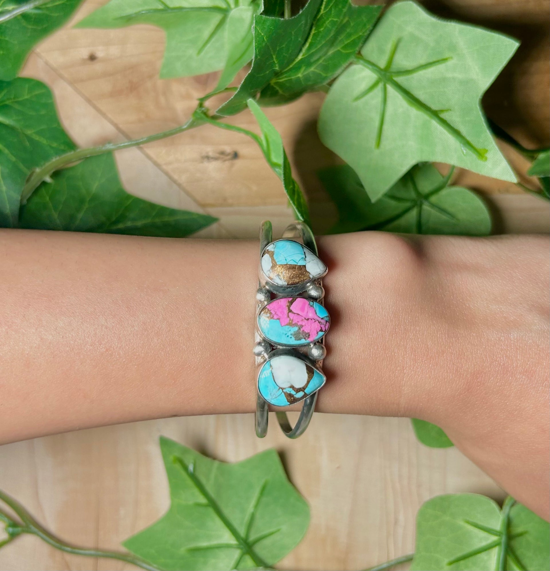 Augustine Largo Cotton Dahlia & Sterling Silver Cuff Bracelet