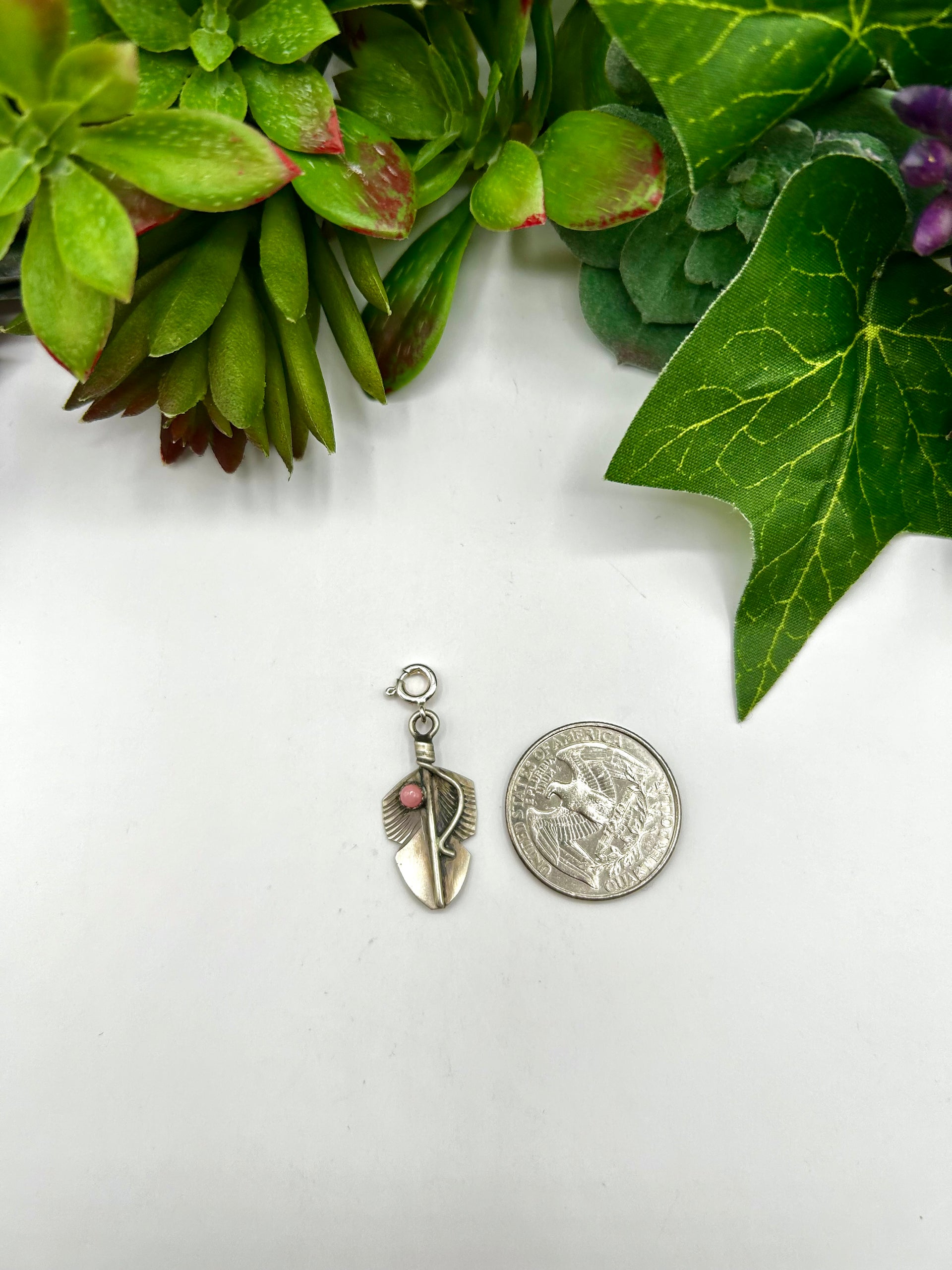 Navajo Made Pink Conch & Sterling Silver Charms