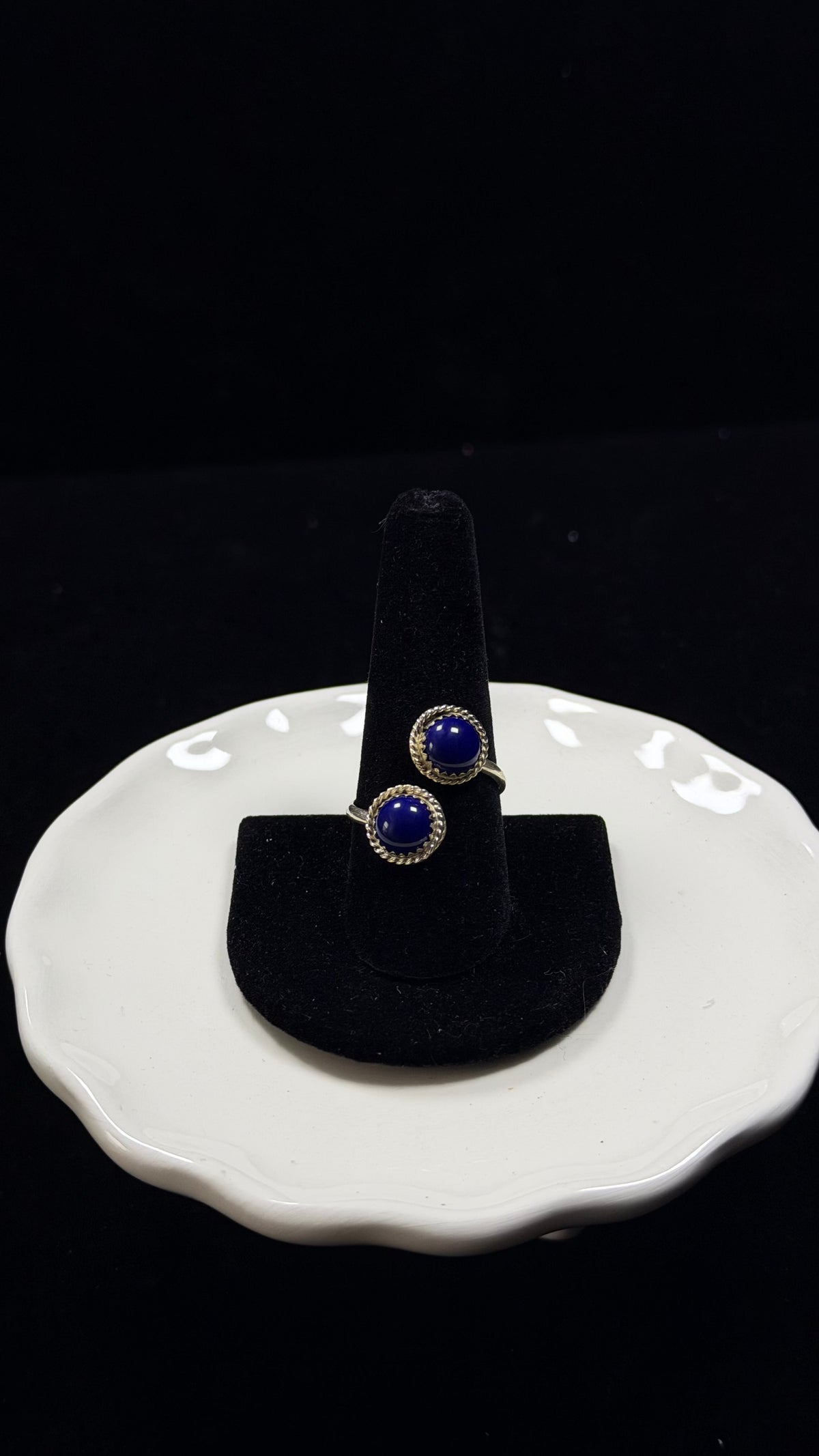 Esther White Lapis & Sterling Silver Adjustable Ring