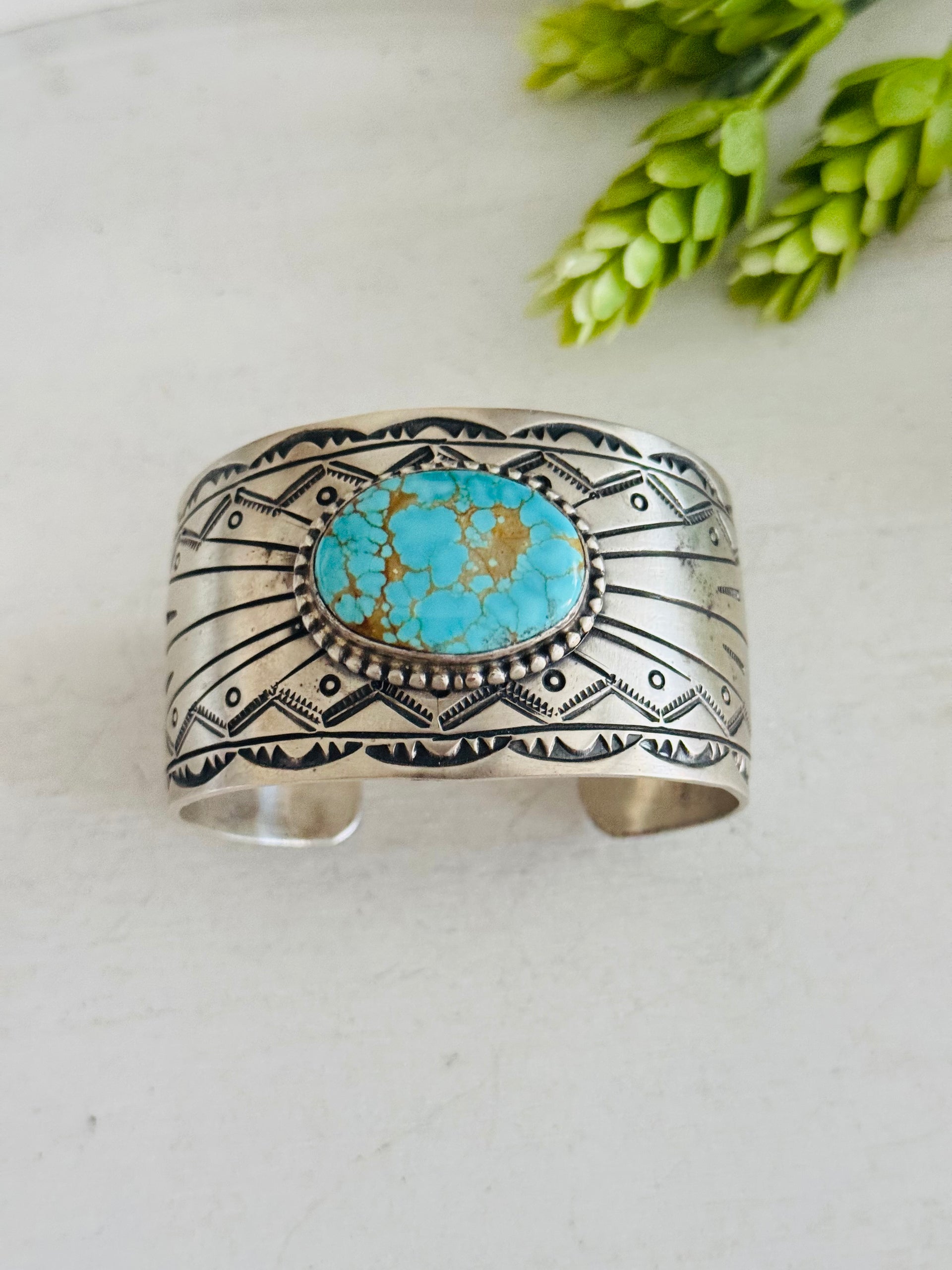 LeRoy James #8 Turquoise & Sterling Silver Cuff Bracelet