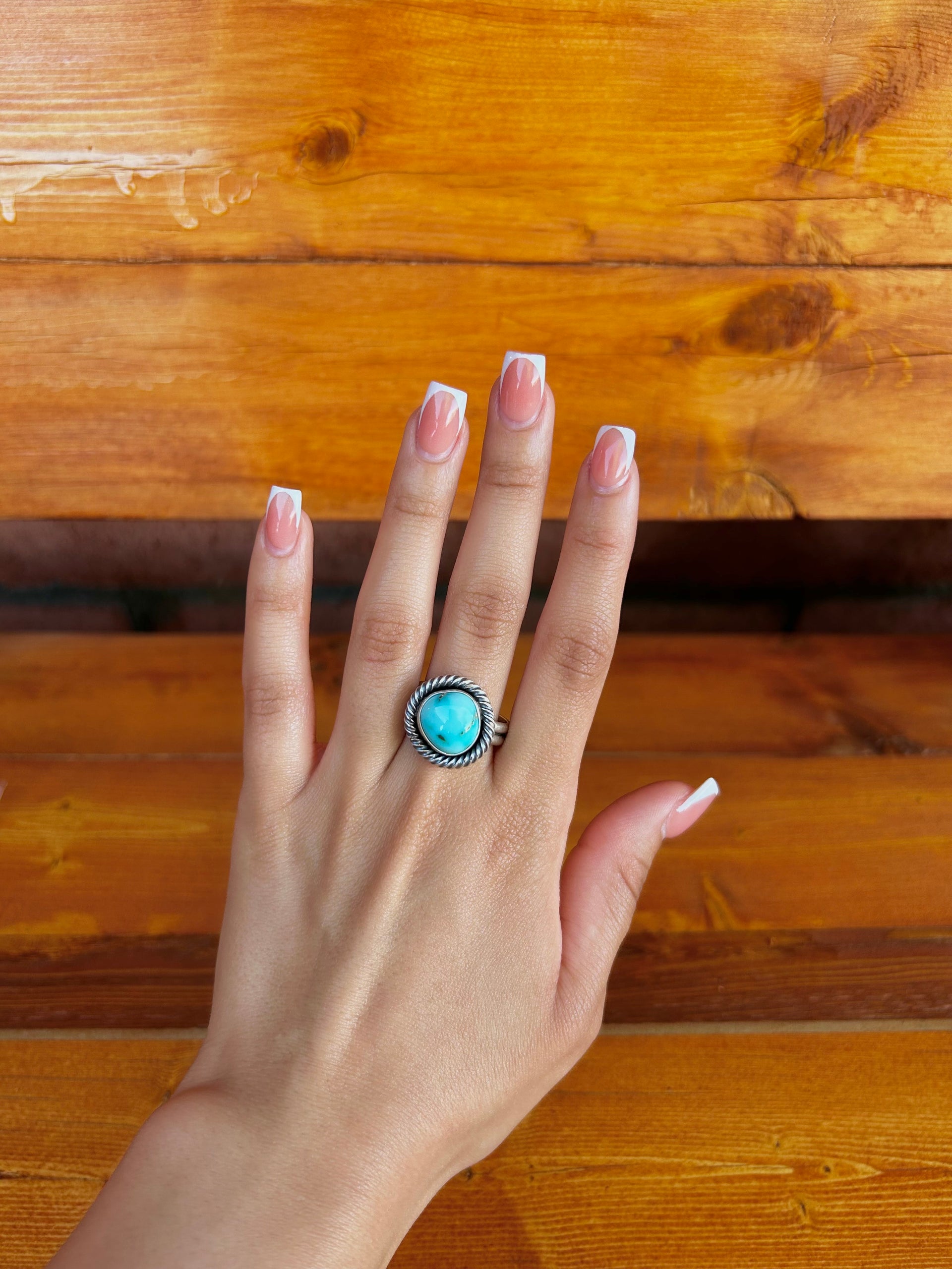 Danny Henio Kingman Turquoise & Sterling Silver Adjustable Ring