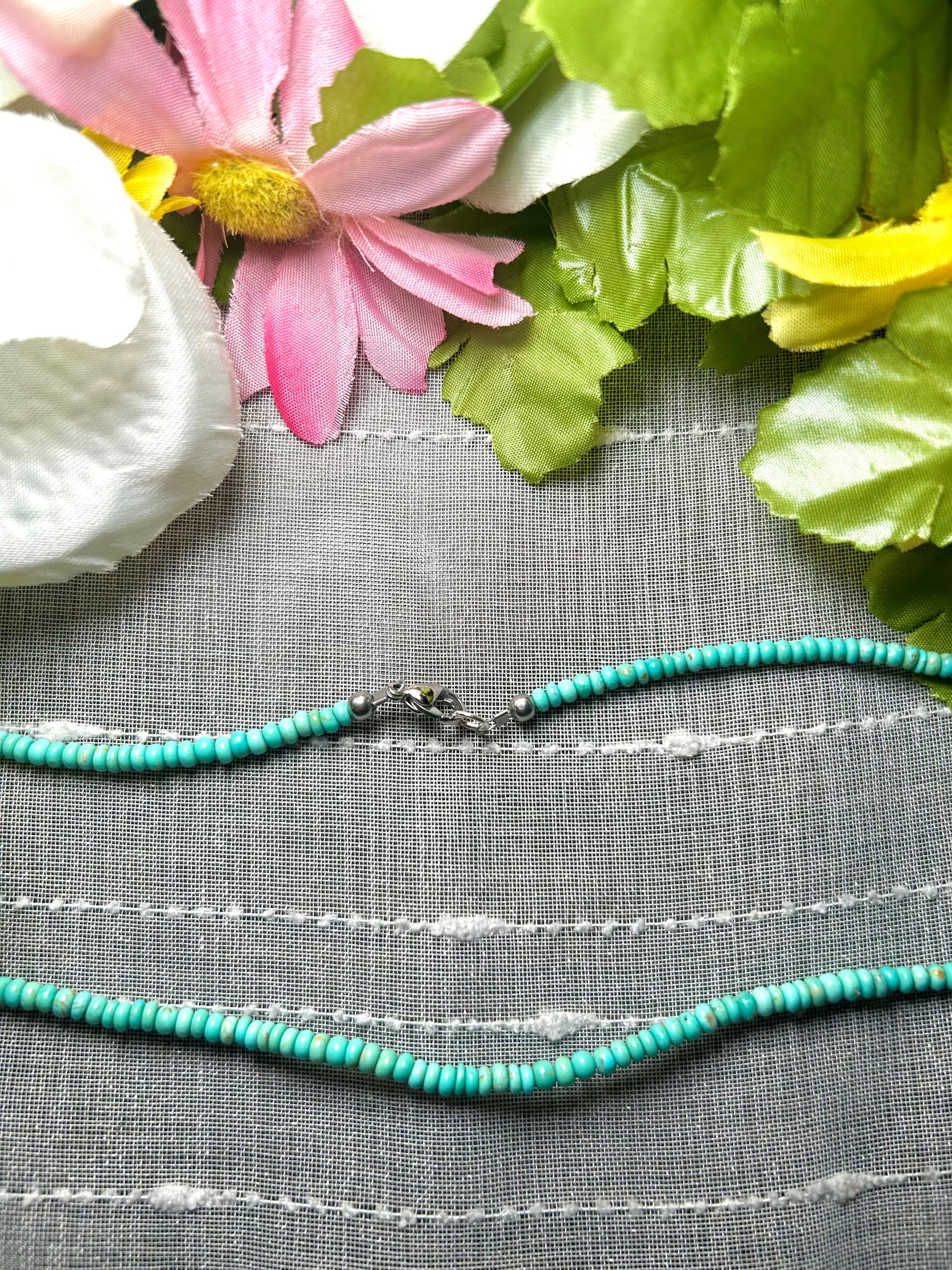 Navajo Made Strung Kingman Turquoise Necklace
