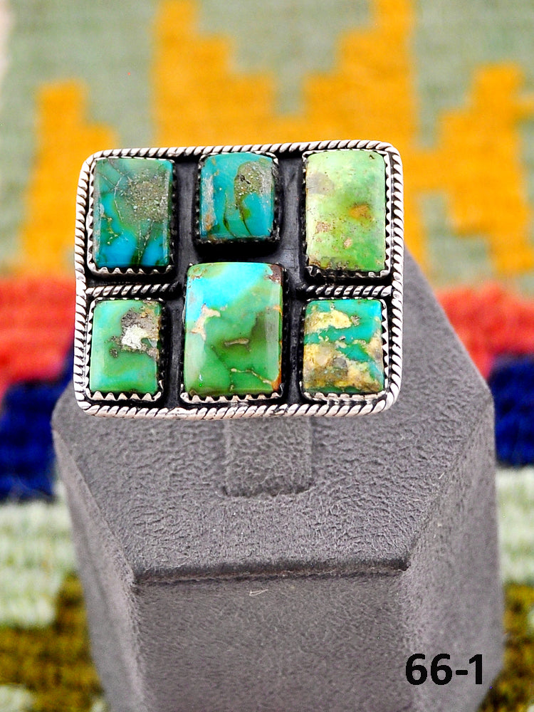 Southwest Handmade Sonoran Mountain Turquoise & Sterling Silver Adjustable Ring