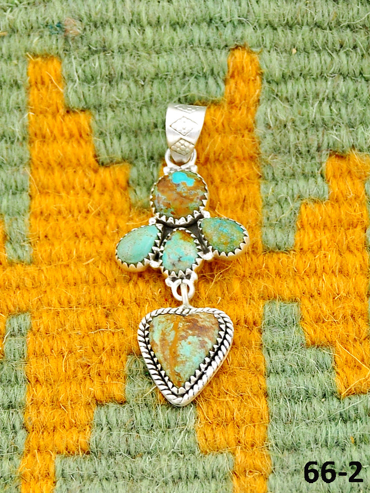 Southwest Made Cripple Creek Turquoise & Sterling Silver Pendant