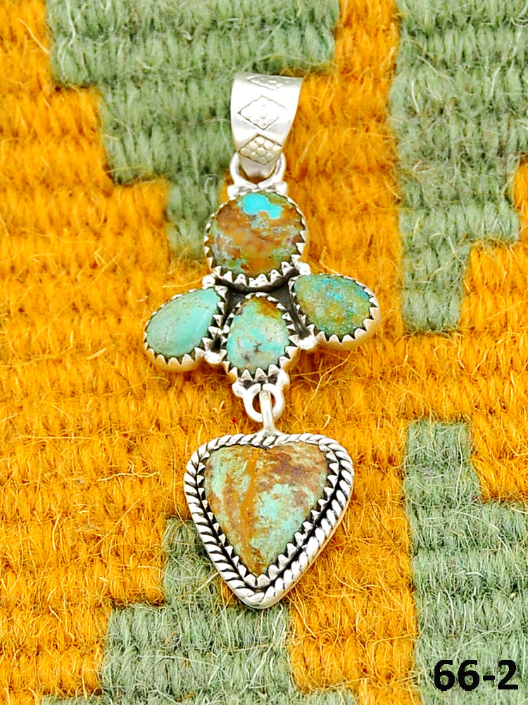 Southwest Made Cripple Creek Turquoise & Sterling Silver Pendant